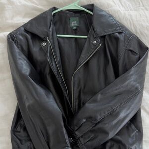 wild fable Black Faux Leather Rider Jacket
